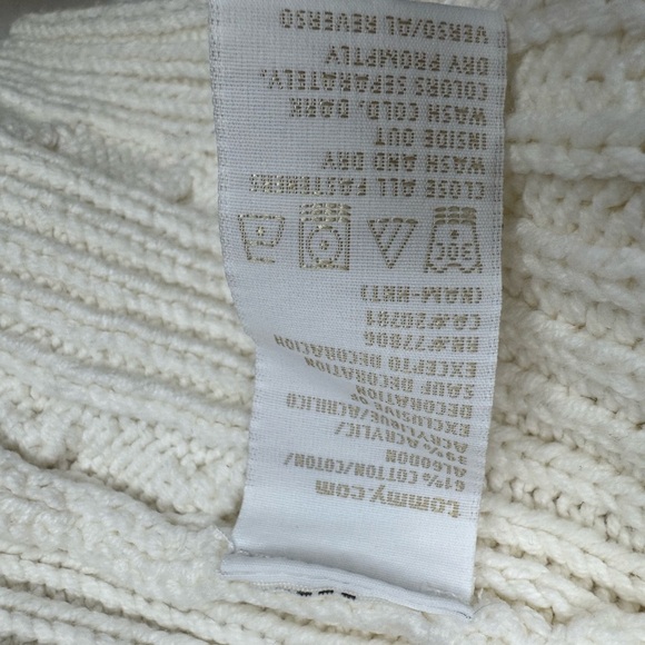 Tommy Hilfiger 90's White Blue and Red Classic Cable Knit Cardigan Size Large - Picture 13 of 14